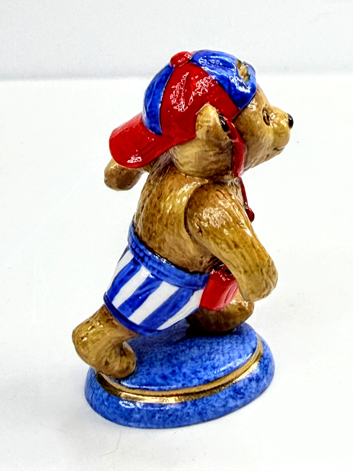 Halcyon Days Playtime Teddy Bear Jogger Figurine England w/ Box A1061