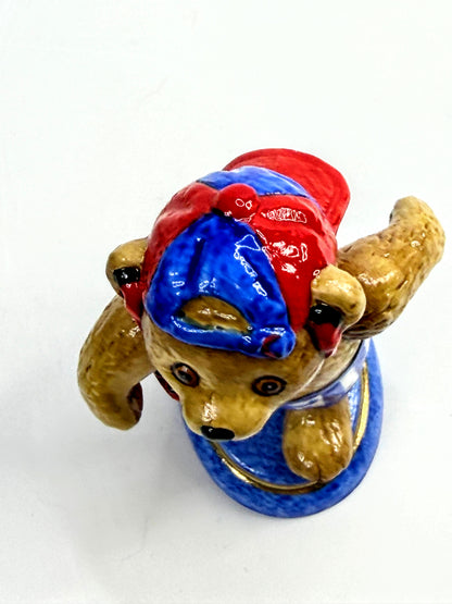 Halcyon Days Playtime Teddy Bear Jogger Figurine England w/ Box A1061