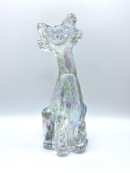 Fenton Iridescent Carnival Winking Alley Cat 11"