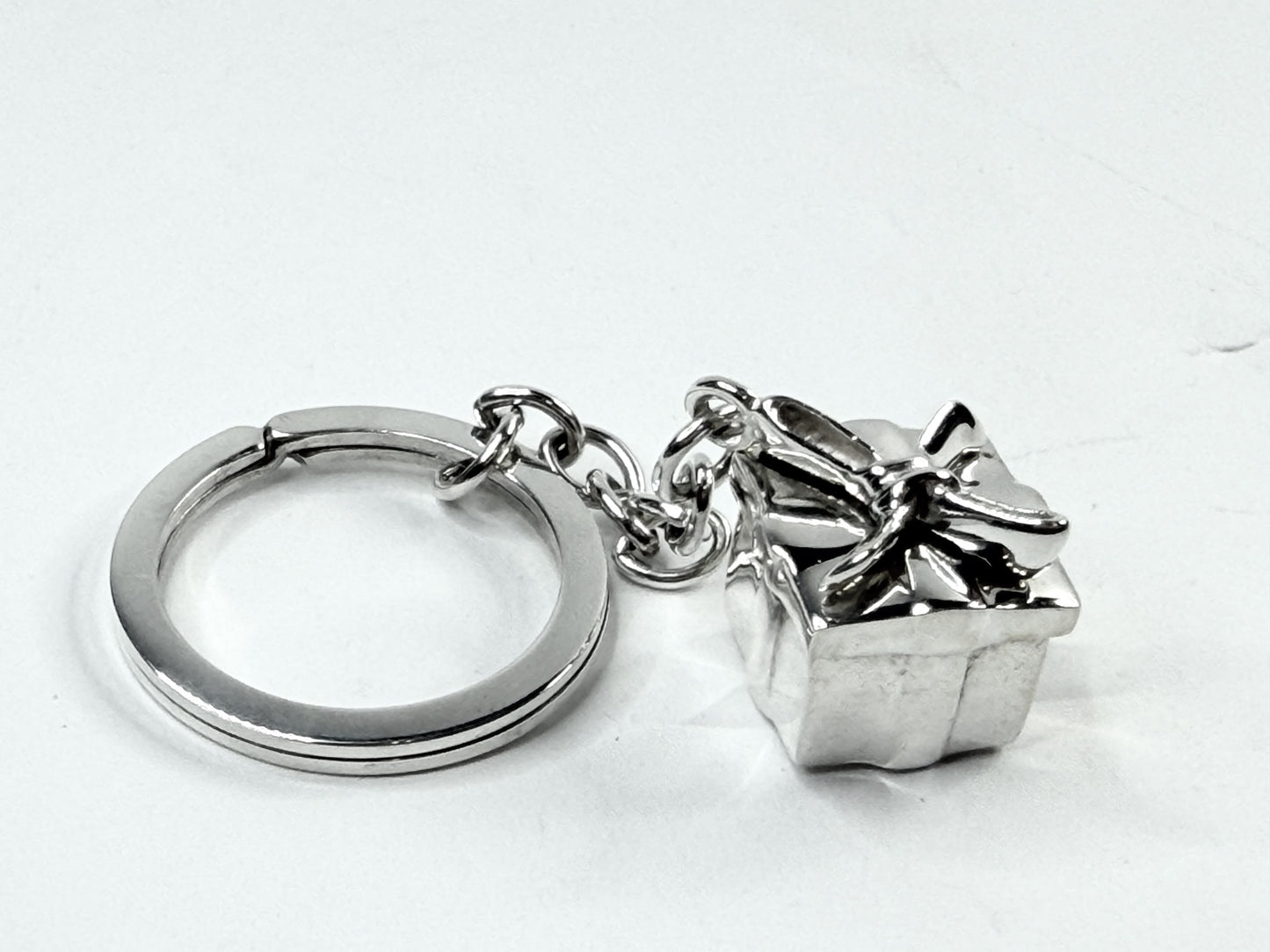 Tiffany & Co Sterling Silver Gift Box Key Ring 2.5" SS218