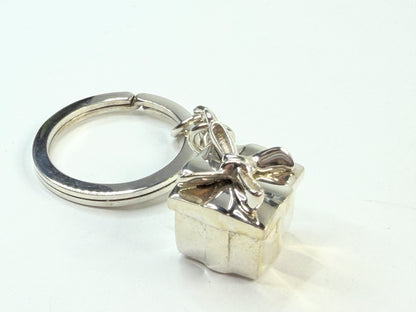 Tiffany & Co Sterling Silver Gift Box Key Ring 2.5" SS218