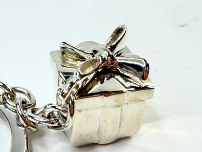Tiffany & Co Sterling Silver Gift Box Key Ring 2.5" SS218