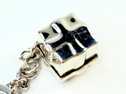 Tiffany & Co Sterling Silver Gift Box Key Ring 2.5" SS218