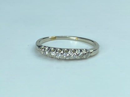 Art Deco Diamond Wedding Band Ring 0.15ct Mined Original 1930's 18k white JR876