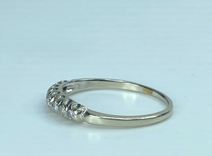 Art Deco Diamond Wedding Band Ring 0.15ct Mined Original 1930's 18k white JR876