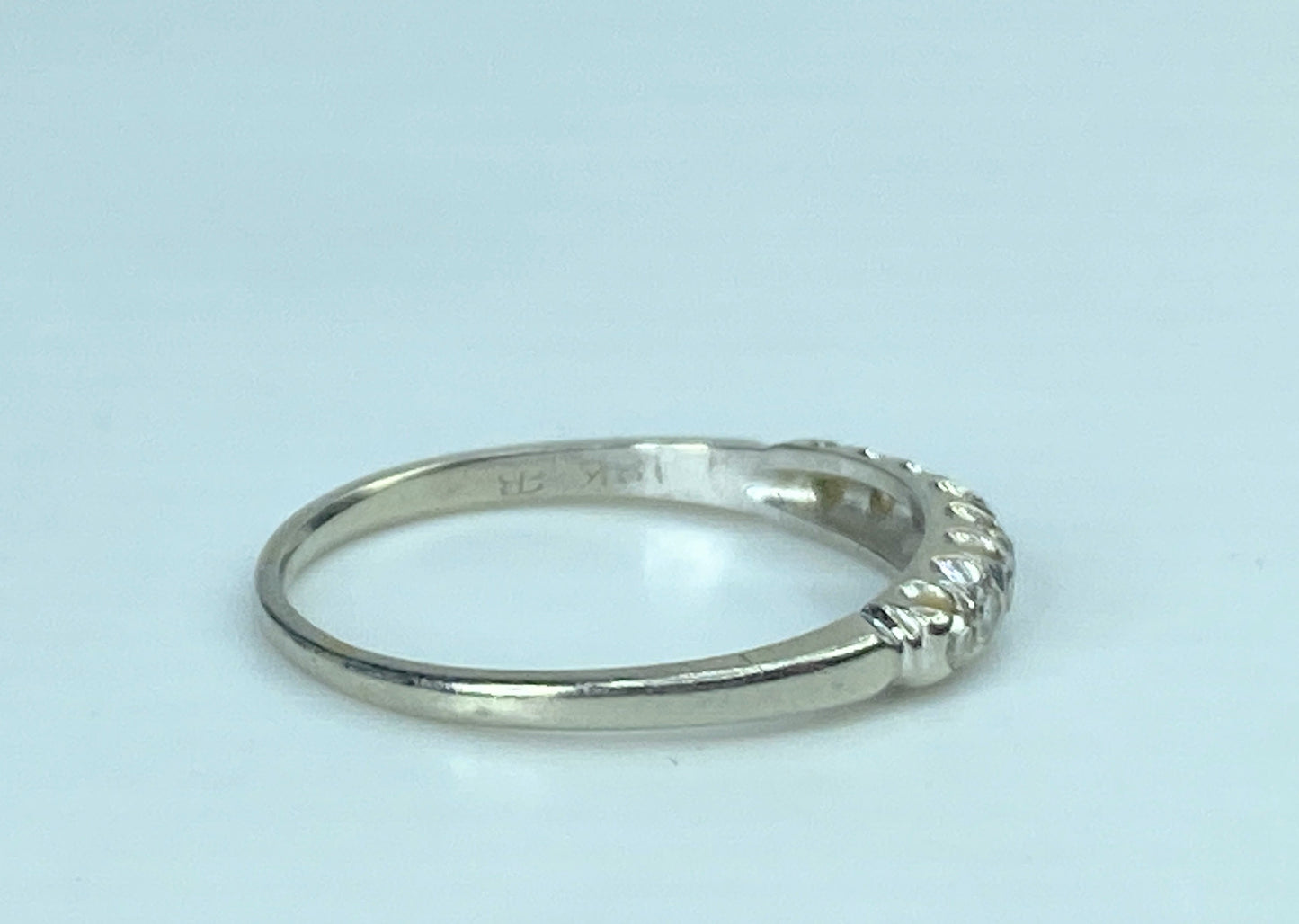 Art Deco Diamond Wedding Band Ring 0.15ct Mined Original 1930's 18k white JR876
