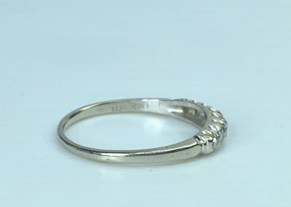 Art Deco Diamond Wedding Band Ring 0.15ct Mined Original 1930's 18k white JR876