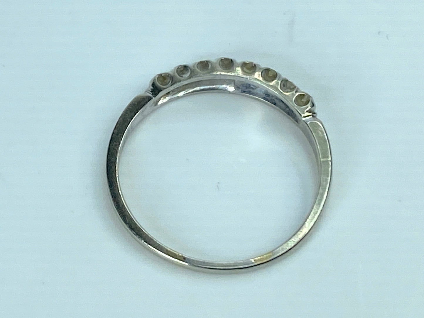 Art Deco Diamond Wedding Band Ring 0.15ct Mined Original 1930's 18k white JR876