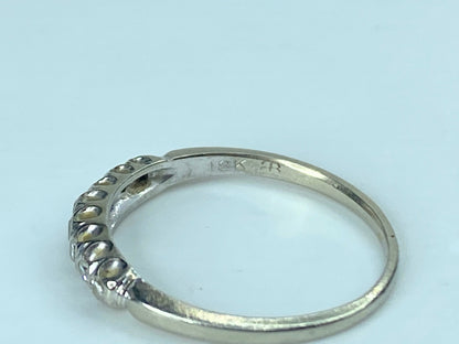 Art Deco Diamond Wedding Band Ring 0.15ct Mined Original 1930's 18k white JR876
