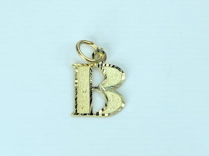 10K Yellow Gold Fancy Alphabet B Initial Charm Pendant 14 x 11mm JR877