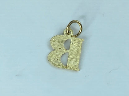 10K Yellow Gold Fancy Alphabet B Initial Charm Pendant 14 x 11mm JR877