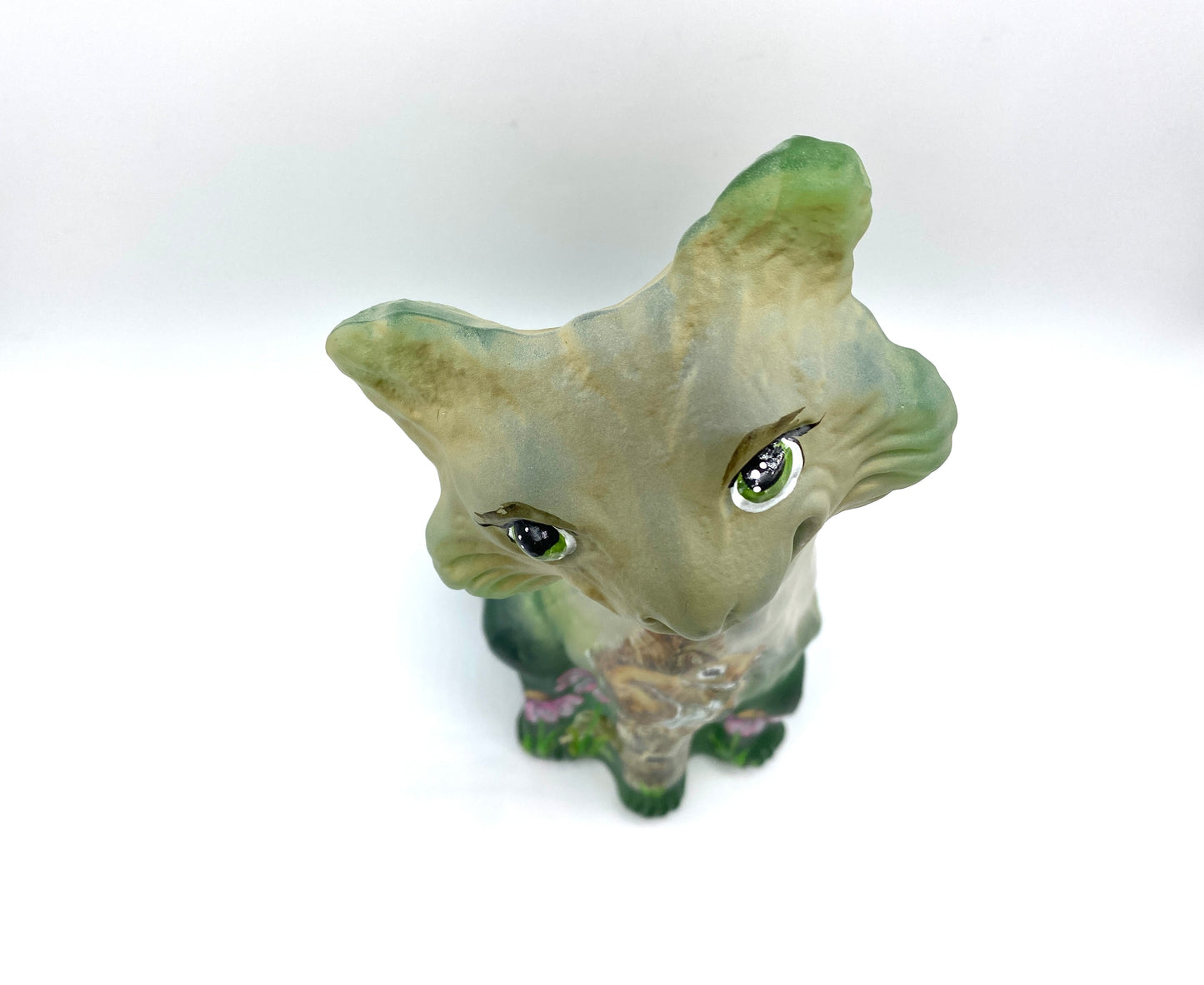 Fenton Hand Painted Squirrel Alley Cat Figurine very limited Edition 11"