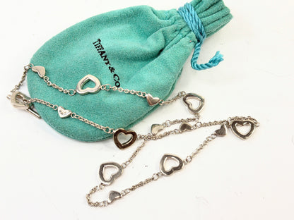 Tiffany & Co Elsa Peretti Open Heart Necklace Toggle clasp sterling JR1403