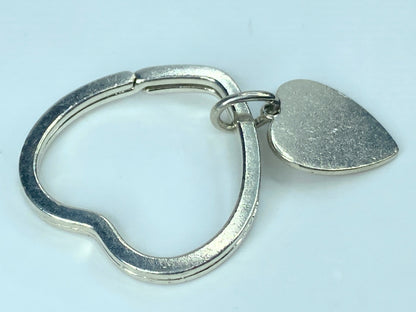 Tiffany & Co Estate Double Heart Keychain Sterling Silver with pouch 11.4g SS94