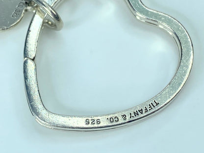 Tiffany & Co Estate Double Heart Keychain Sterling Silver with pouch 11.4g SS94