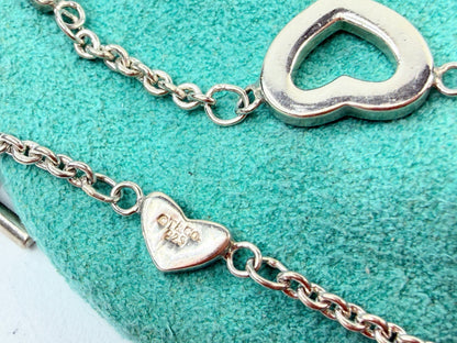 Tiffany & Co Elsa Peretti Open Heart Necklace Toggle clasp sterling JR1403