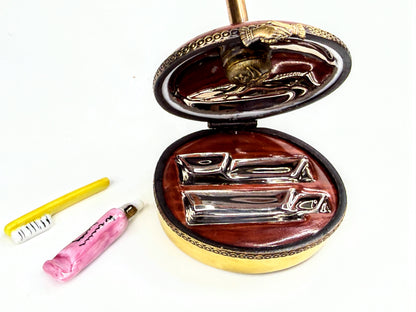 Vintage Limoges France Peint Main Gentleman's Shaving Grooming Set A1067