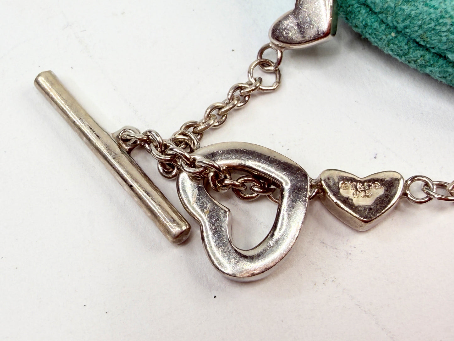Tiffany & Co Elsa Peretti Open Heart Necklace Toggle clasp sterling JR1403