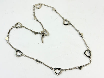 Tiffany & Co Elsa Peretti Open Heart Necklace Toggle clasp sterling JR1403