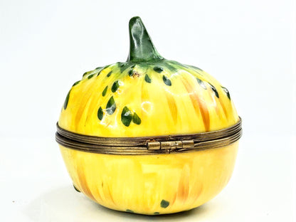 Vintage Limoges France Parry Vieille Yellow Melon Trinket Box Bee Clasp A1068
