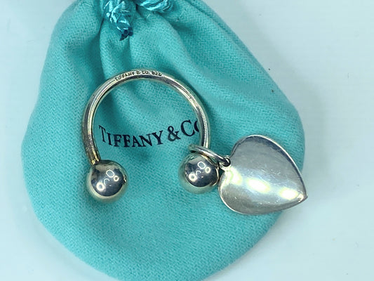 Tiffany & Co. Silver Horseshoe Keychain heart tag 9.7g SS93