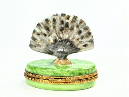 Pierre Arquié Limoges France Hand Painted Peacock Limited Edition Box A1069