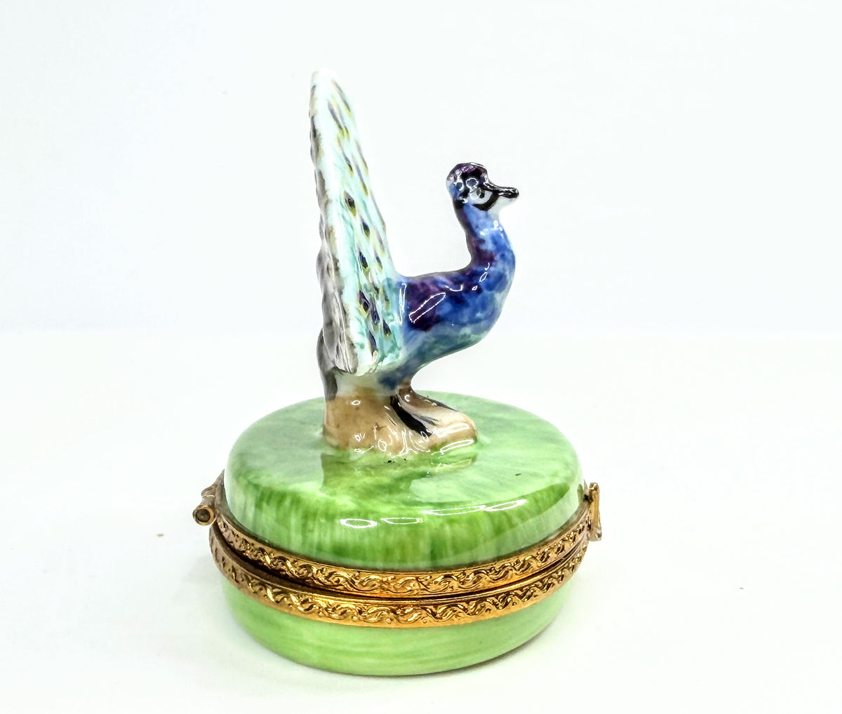 Pierre Arquié Limoges France Hand Painted Peacock Limited Edition Box A1069