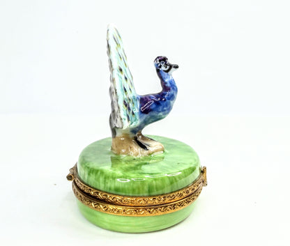 Pierre Arquié Limoges France Hand Painted Peacock Limited Edition Box A1069