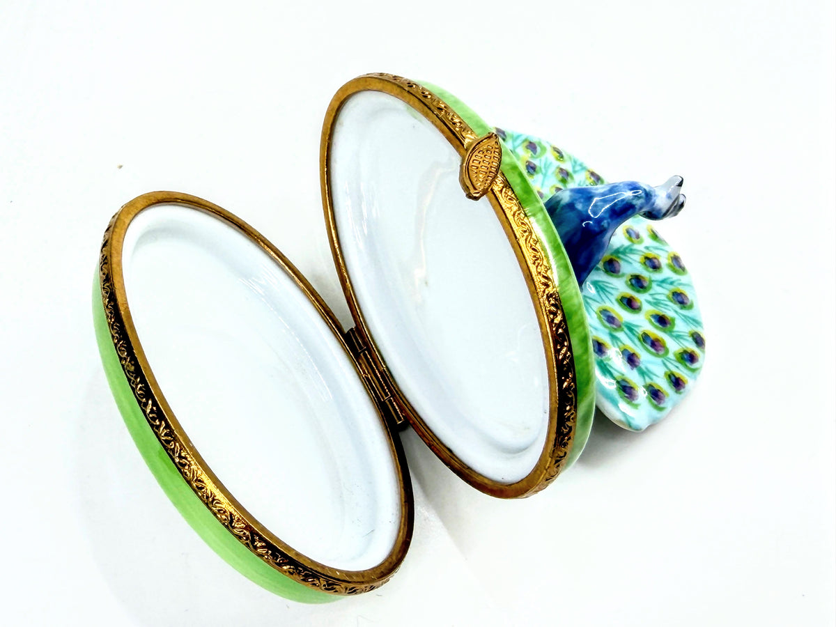 Pierre Arquié Limoges France Hand Painted Peacock Limited Edition Box A1069