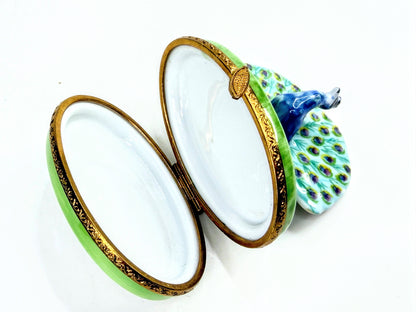 Pierre Arquié Limoges France Hand Painted Peacock Limited Edition Box A1069