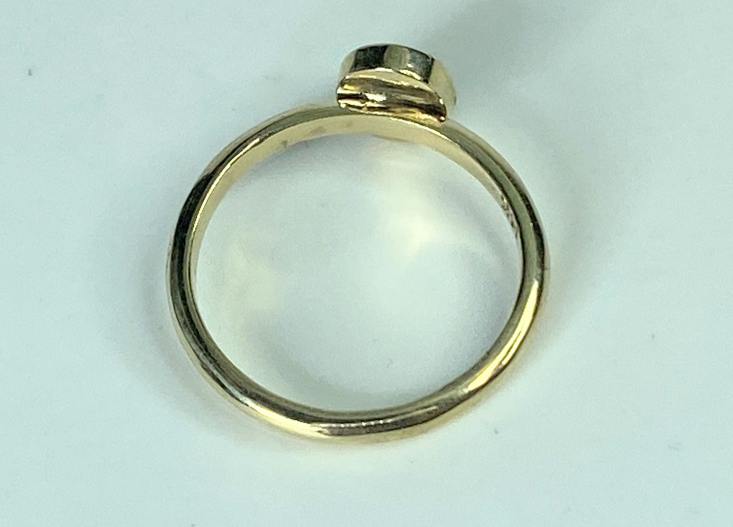 Natural Cabochon 1.25ct Oval Black Opal in 14k Solid Gold Ring 2.5g s6.5 JR882