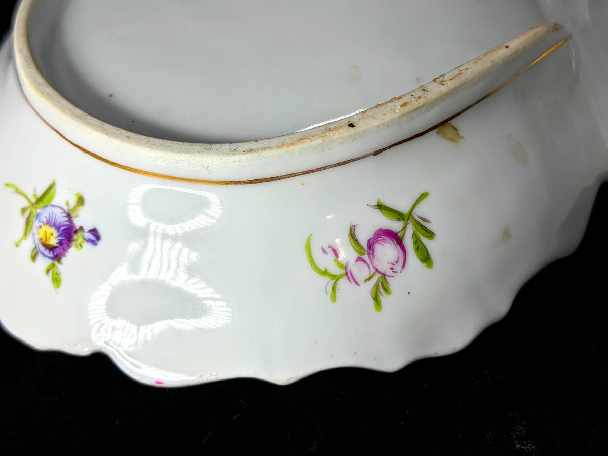 Antique Franziska Hirsch Dresden Hand Painted Floral Divided Serving Dish A1040