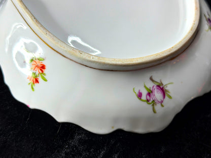 Antique Franziska Hirsch Dresden Hand Painted Floral Divided Serving Dish A1040