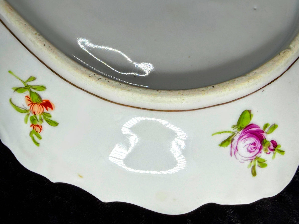 Antique Franziska Hirsch Dresden Hand Painted Floral Divided Serving Dish A1040