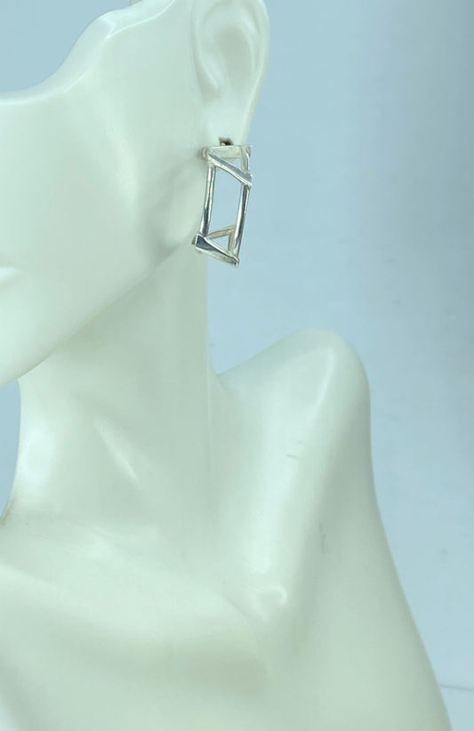 Tiffany & Co. Frank Lloyd Gehry abstract Hoop sterling silver earrings JR894