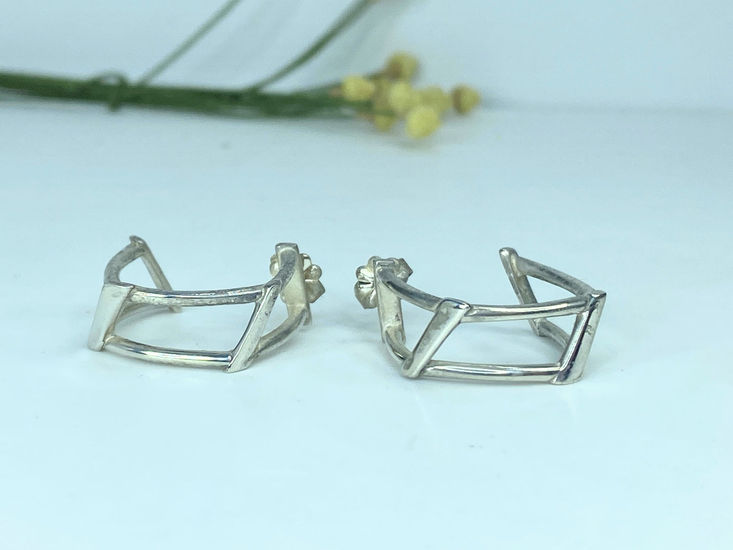 Tiffany & Co. Frank Lloyd Gehry abstract Hoop sterling silver earrings JR894