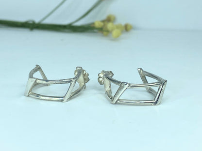 Tiffany & Co. Frank Lloyd Gehry abstract Hoop sterling silver earrings JR894