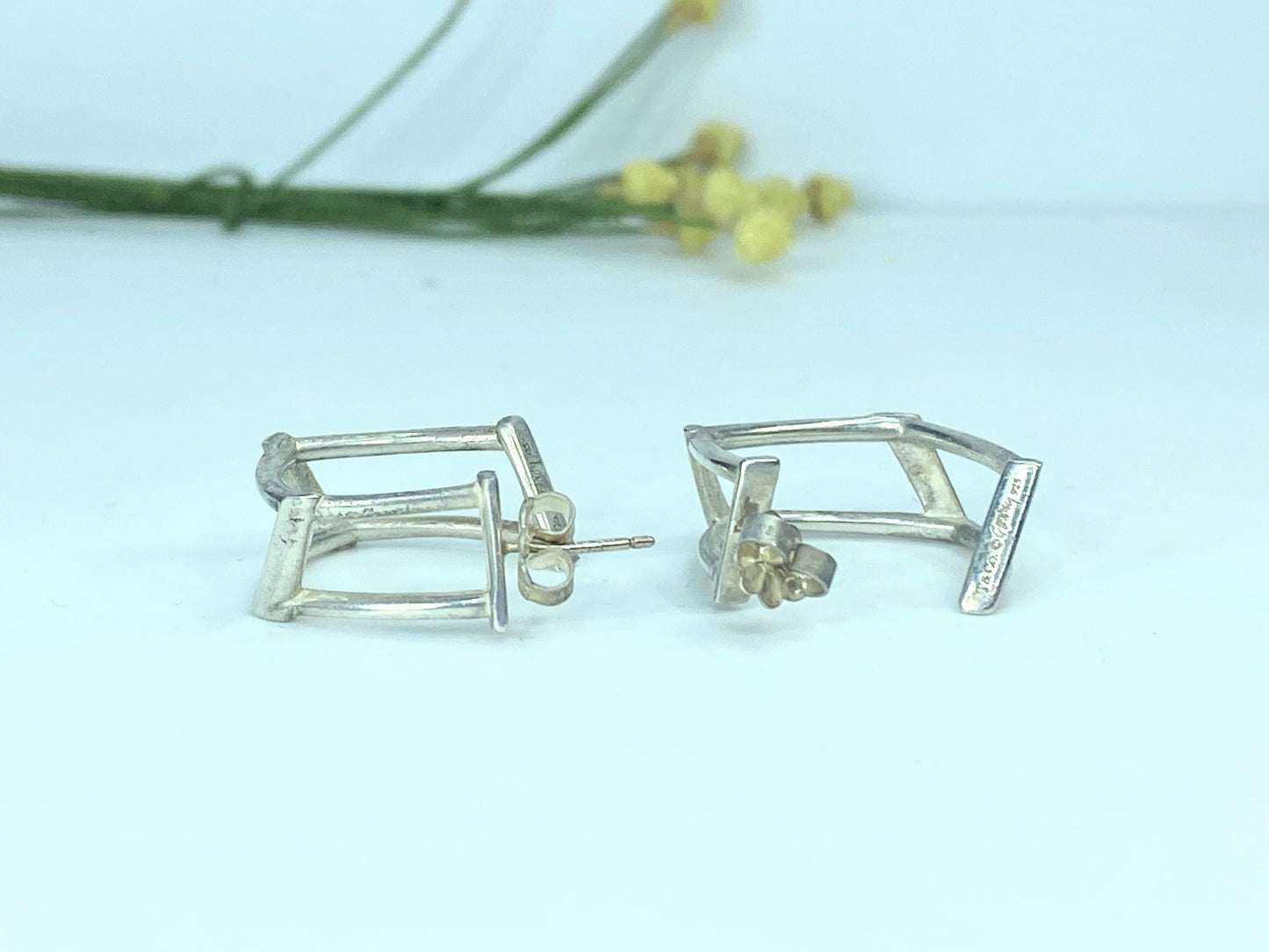 Tiffany & Co. Frank Lloyd Gehry abstract Hoop sterling silver earrings JR894