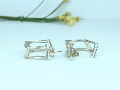Tiffany & Co. Frank Lloyd Gehry abstract Hoop sterling silver earrings JR894