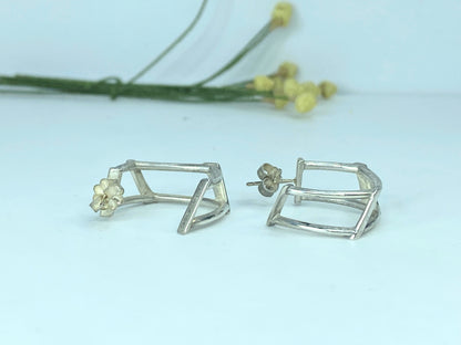 Tiffany & Co. Frank Lloyd Gehry abstract Hoop sterling silver earrings JR894