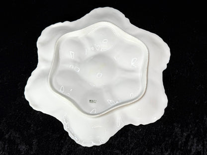 Antique Haviland & Co Limoges Oyster Plate Twinkle Blue Gold Monogram 9" A1041