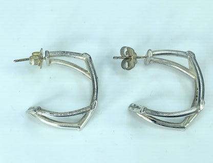 Tiffany & Co. Frank Lloyd Gehry abstract Hoop sterling silver earrings JR894