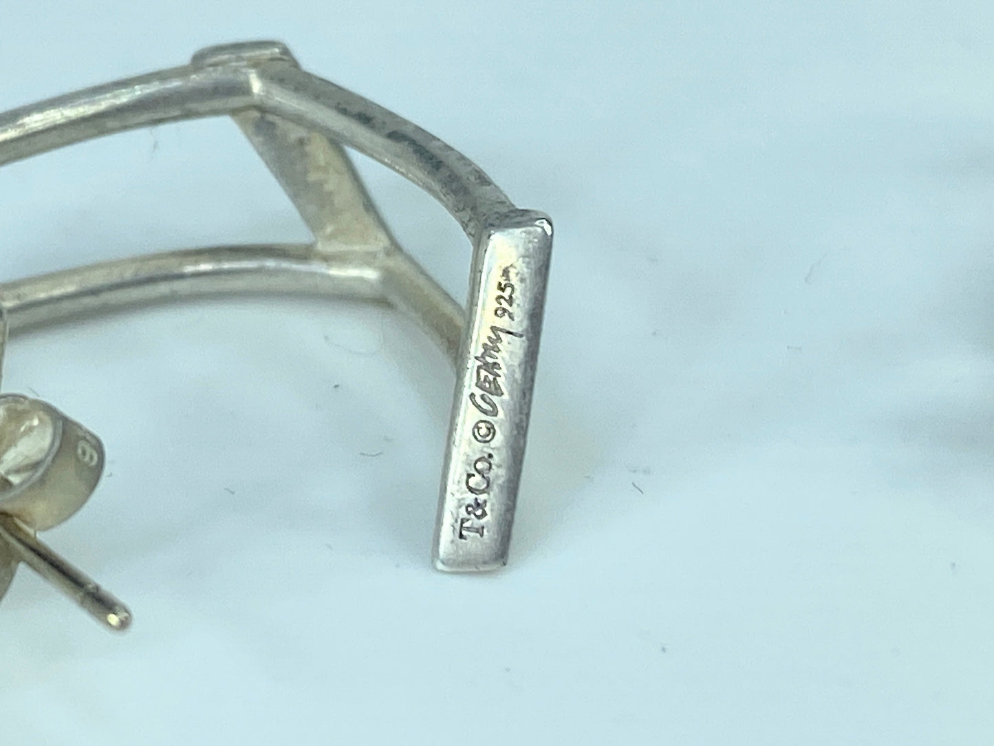 Tiffany & Co. Frank Lloyd Gehry abstract Hoop sterling silver earrings JR894