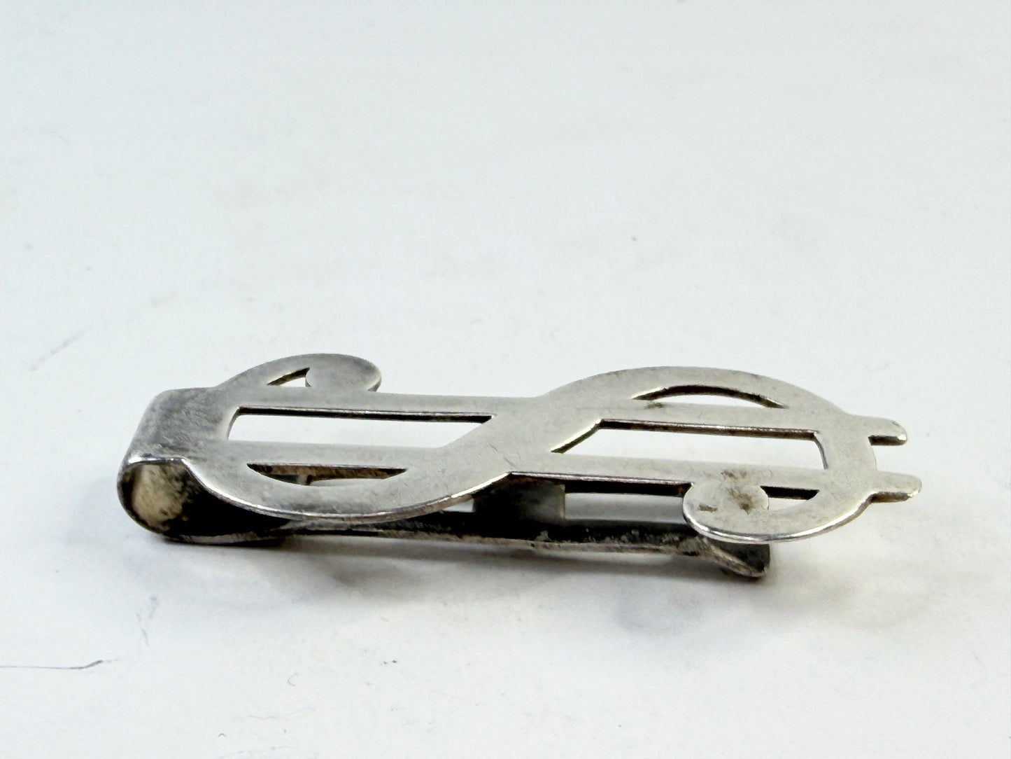 Vintage Sterling Silver Dollar Sign Money Clip 925 11.7g SS249