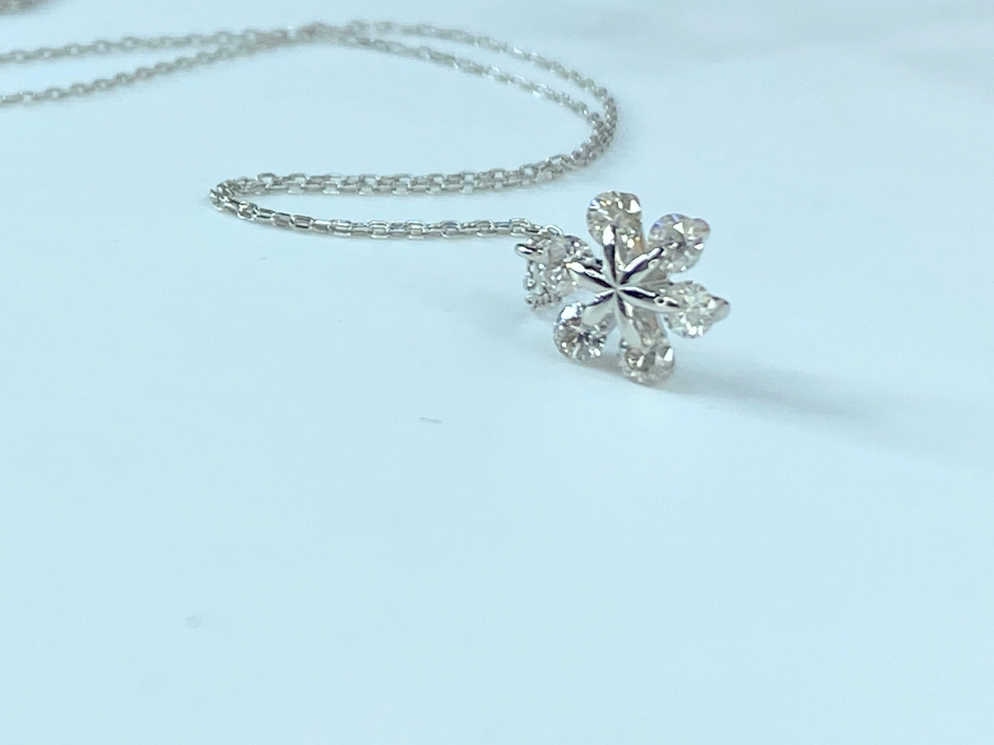 Platinum 0.5ct G/VS2 round brilliant Diamond Snowflake cable necklace JR9791