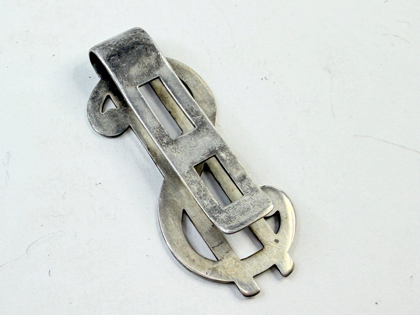 Vintage Sterling Silver Dollar Sign Money Clip 925 11.7g SS249