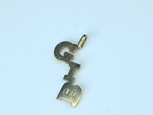 Reversible Whimsical 14K yellow gold "BIG" charm pendant