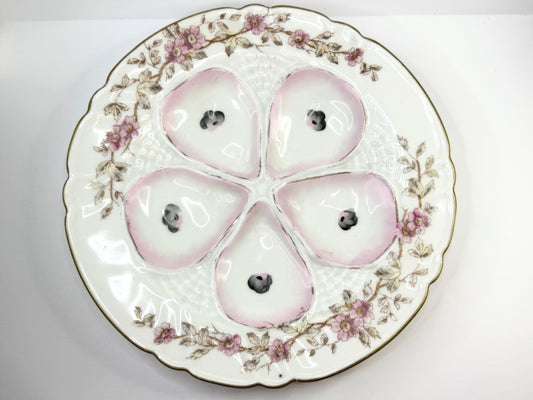 Porcelain Oyster Plate Marx and Gutherz Carlsbad 1900 8 3/4" A832C