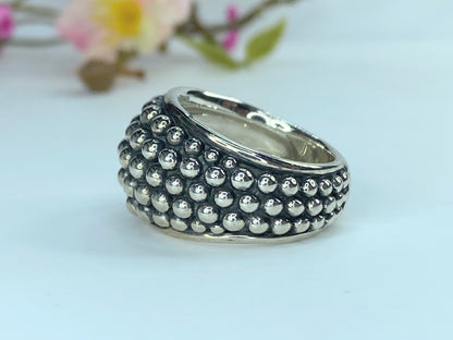 Michael Dawkins Sterling Silver Beaded Bell Ring 9.5 JR9635