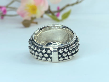 Michael Dawkins Sterling Silver Beaded Bell Ring 9.5 JR9635